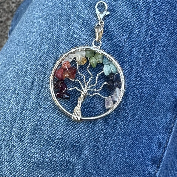 Tree of life Silver color and semi precious stones. Wire jewelry or decor - Picture 1 of 7